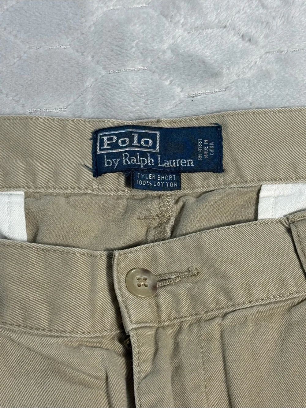 Polo Ralph Lauren Tyler Shorts Size 38 Fits 37 Khaki Pleated Chino Cotton